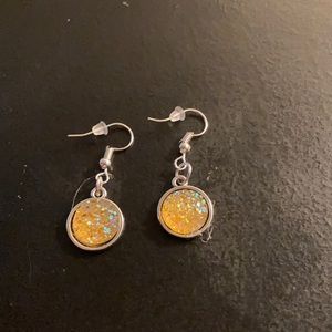 Orange crystal earrings